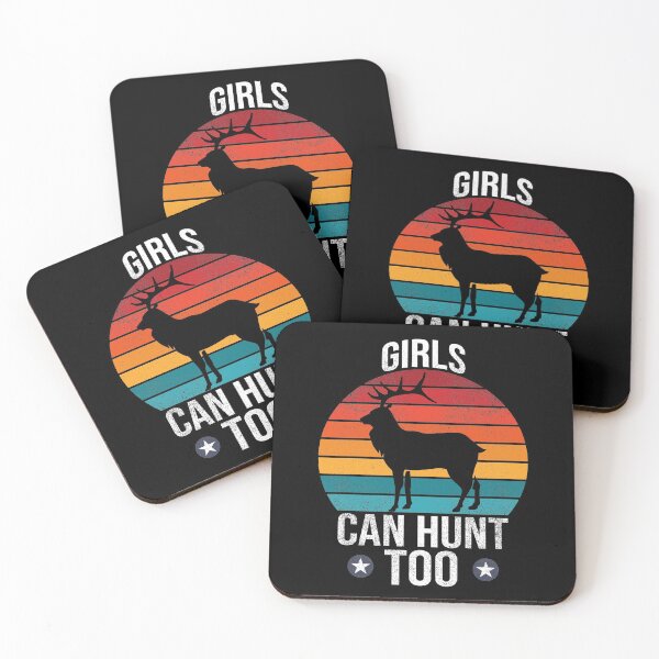 Item preview, Funny Girls Can Hunt Too With A Vintage Sunset & Deer Gift for Girls Who Love Hunting designed and sold by Creativy.