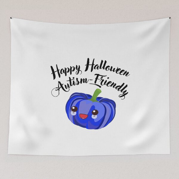 Item preview, Happy halloween, autism-friendly blu pumpkin designed and sold by Smileycreation.
