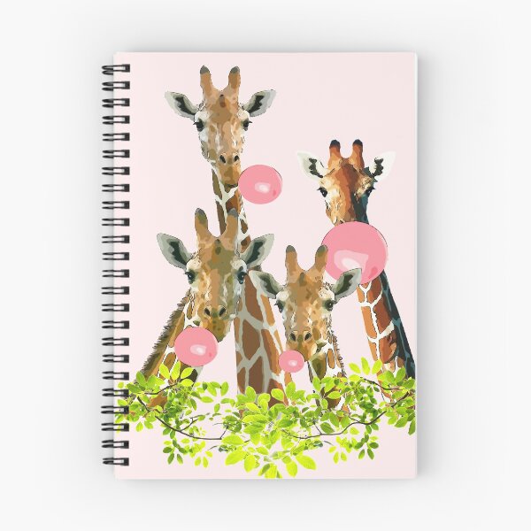 Item preview, Watercolor giraffes with bubblegum, funny animals designed and sold by Collagedream.