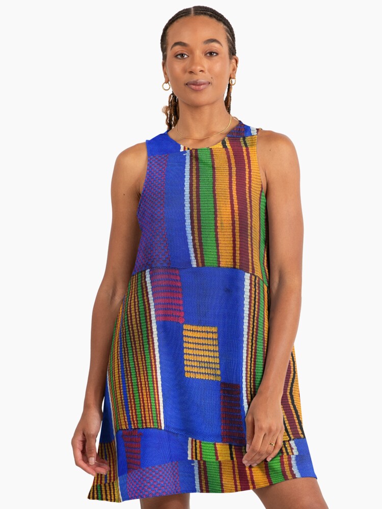 Kente Cloth Ghana West African Print African A-Line Dress