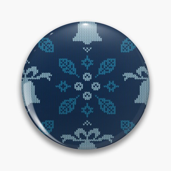 Item preview, Christmas knitting blue flowers and bells pattern designed and sold by urban-color.