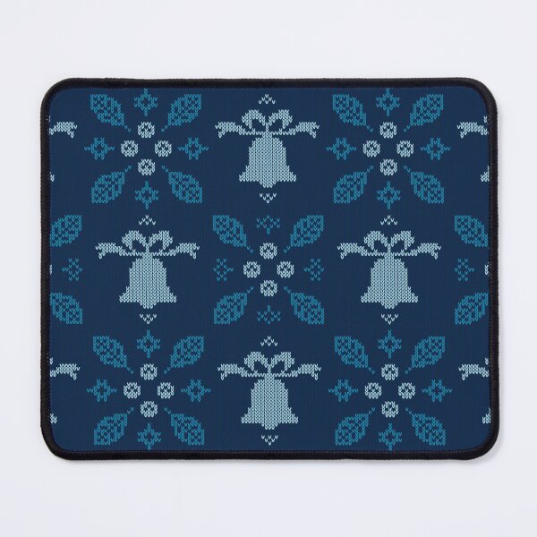 Item preview, Christmas knitting blue flowers and bells pattern designed and sold by urban-color.