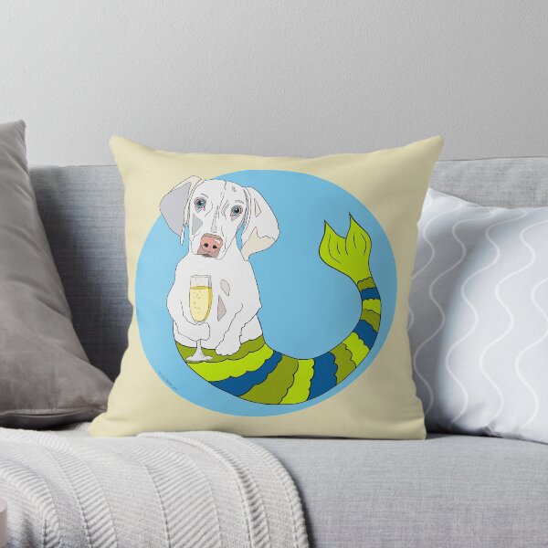 Dixie the Weimeranher Mermutt Throw Pillow