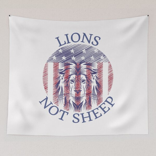 Item preview, Lions not sheep, American flag design designed and sold by Auntieck.
