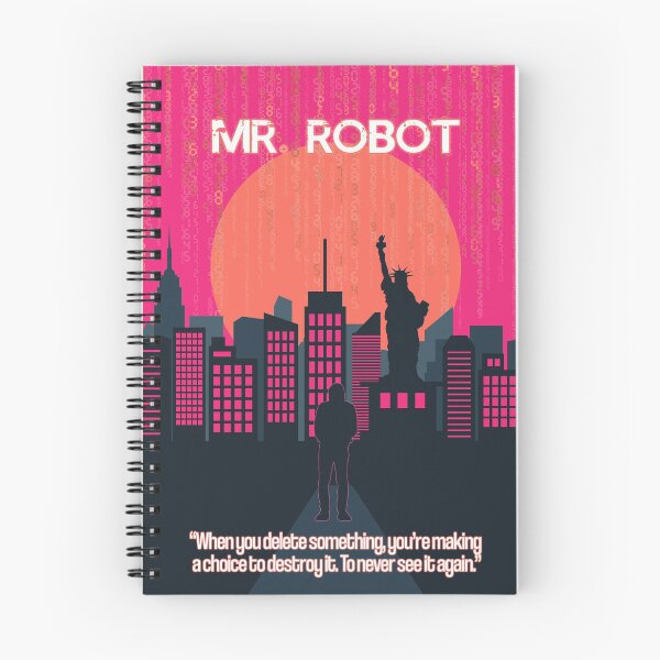 Item preview, Mr Robot New York Silhouette Tv Show quote Hacker, Techno Poster designed and sold by Enea Kelo.