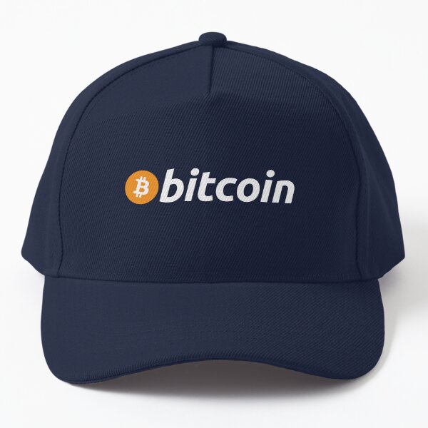 Bitcoin B Snapback Hat Red Dark Navy