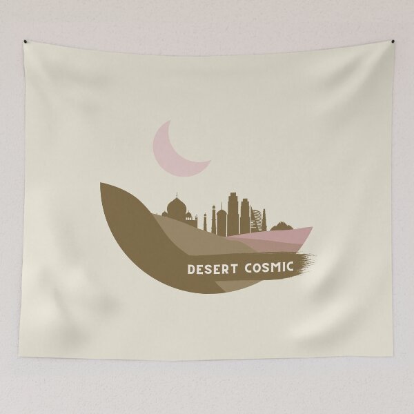 Item preview, Desert Cosmic Vibes Silhouette of City | Boho Crescent Moon designed and sold by MiaDelelai.