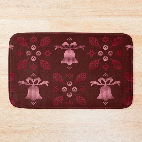 Item preview, Christmas knitting red flowers and bells pattern designed and sold by urban-color.