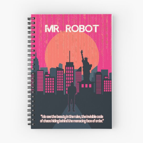 Item preview, Mr Robot New York Silhouette Tv Show quote Hacker, Techno Poster designed and sold by Enea Kelo.