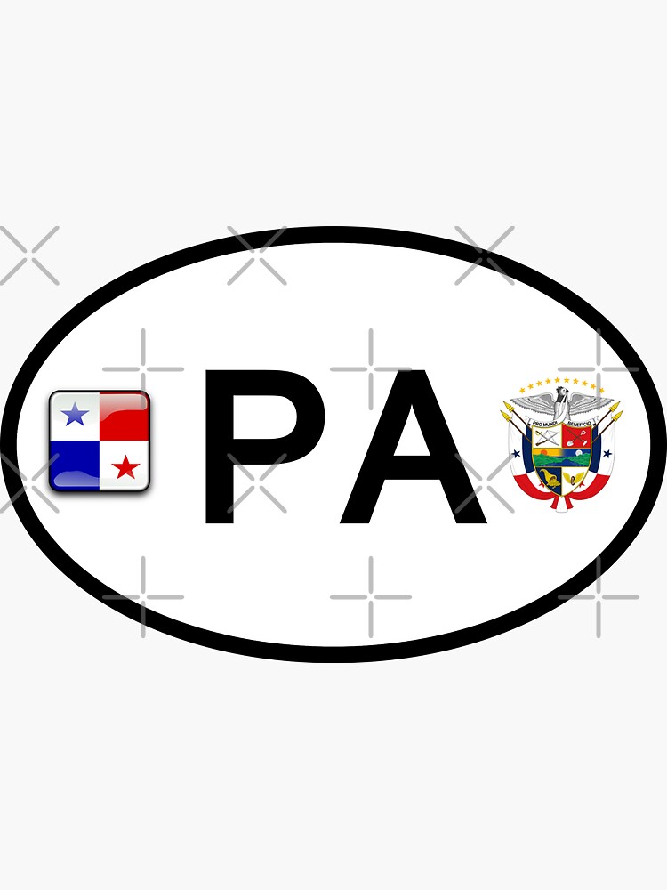 panama-country-code-vehicle-registration-sticker-for-sale-by-hakvs