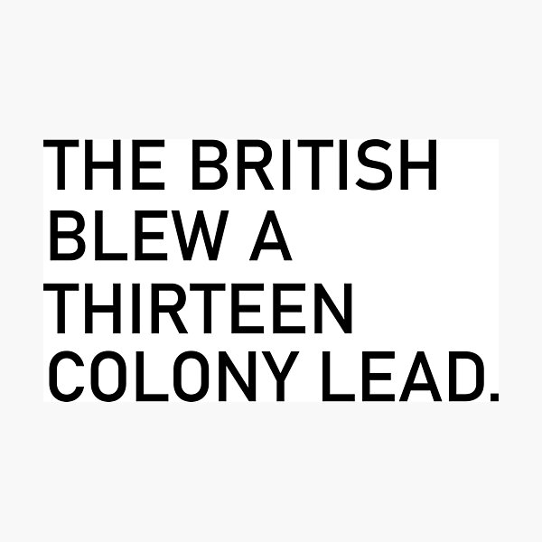 Aperçu de l'œuvre T-shirt THE BRITISH BLEW A TREIZE COLONY LEAD créée et vendue par wabshirts.