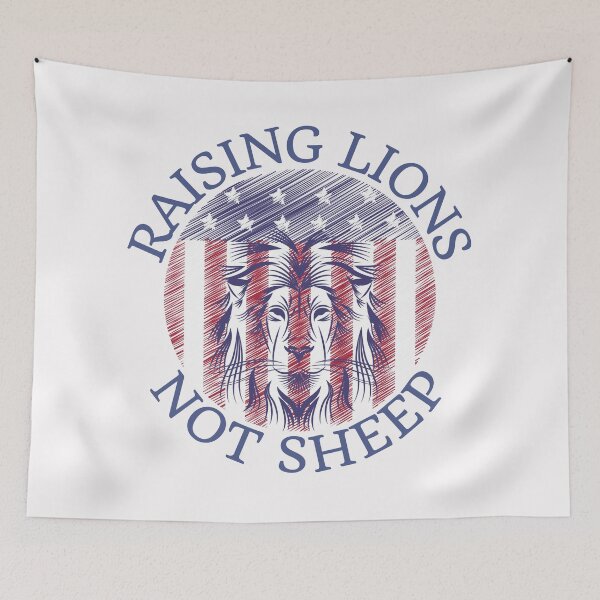 Item preview, Raising lions not sheep, American flag design designed and sold by Auntieck.