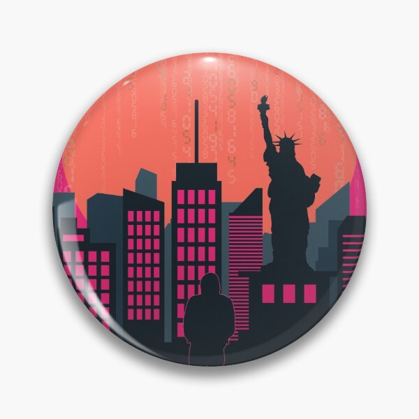 Item preview, Mr Robot New York Silhouette Tv Show quote Hacker, Techno Poster designed and sold by Enea Kelo.