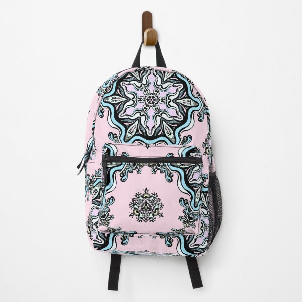 Item preview, Pink and blue mandala pattern designed and sold by MandalaFlowerArt.