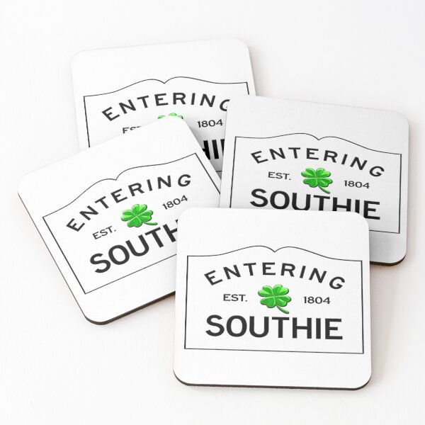 Item preview, Entering Southie Road Sign - South Boston, Massachusetts - Clear Background, Beveled Lettering designed and sold by SouthShorePics.