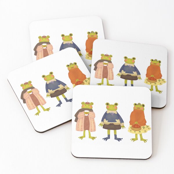 Item preview, Karla the frog in cute fall outfits white bord. designed and sold by jadefujiwara.