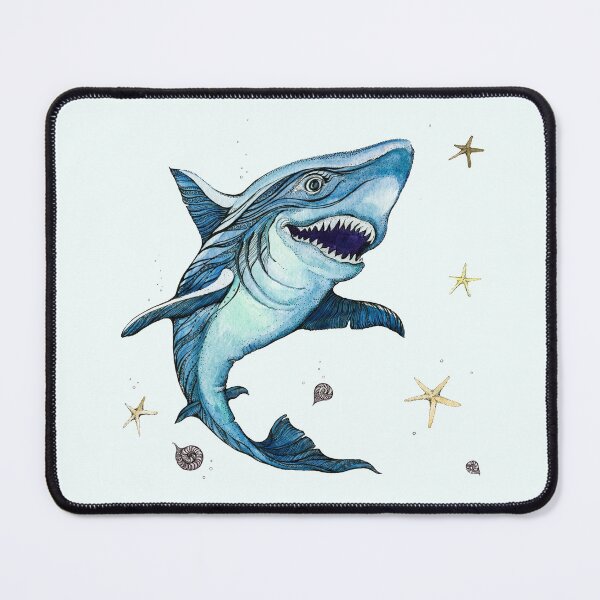 Item preview, hand  drawn watercolor shark designed and sold by MandalaFlowerArt.