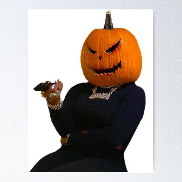 Megan Thee Stallion Gets into Halloween Spirit with Pumpkin Mask