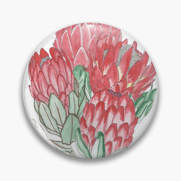 Item preview, Bunch of Flowers, Red, Green, Floral Pattern, Leaves, Petals, Hand made watercolour painting designed and sold by SemDesigns1.