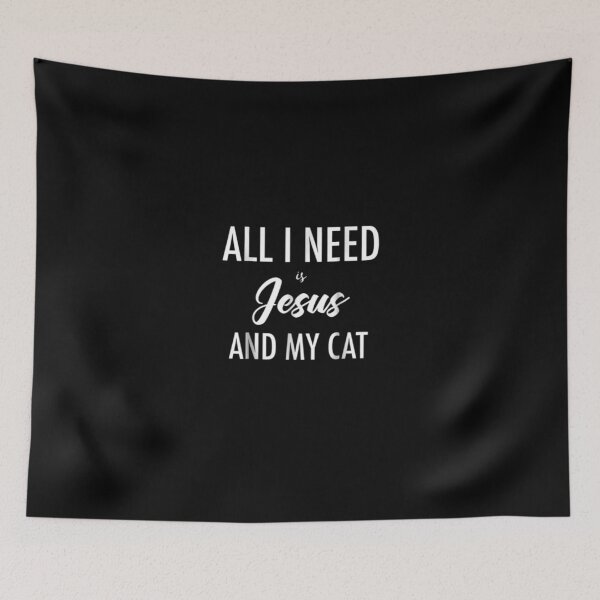 Item preview, Cat Lovers Jesus Christian Gif All I Need is Jesus designed and sold by SeyedshiNaia.