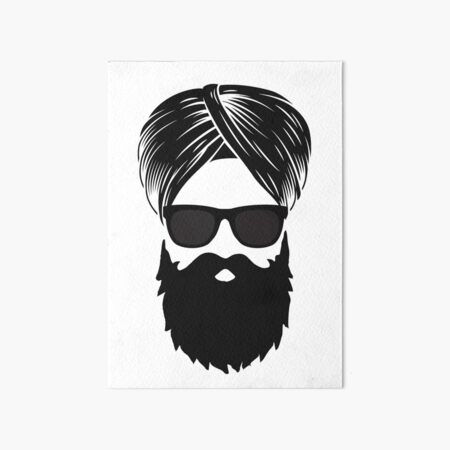 Beard and turban sikh Art Board Print