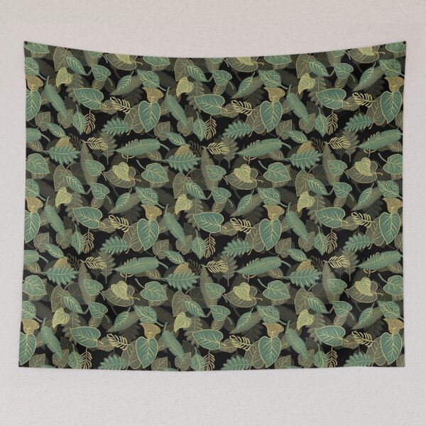 Item preview, Green Leaves With Golden Edges Pattern designed and sold by RafaelLima7.