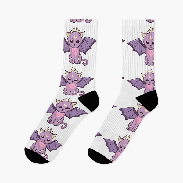 Item preview, Kawaii pastel goth kitty with horns and bat wings - Demon kitty! designed and sold by MagicStrawberry.