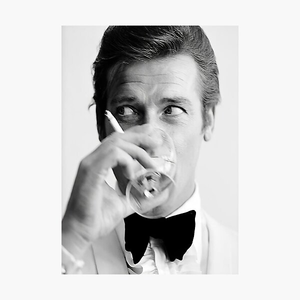 Roger Moore with Martini Photographic Print