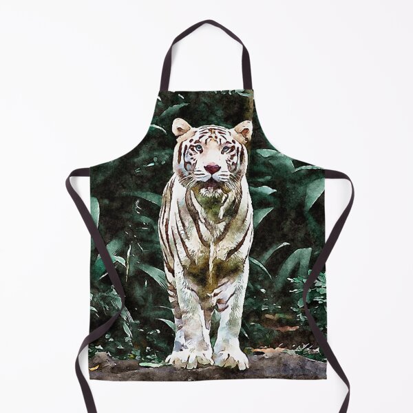Item preview, Watercolor Painting of a White Tiger in the Jungle designed and sold by PurpleMoss.