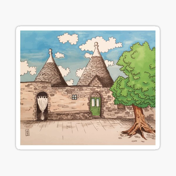 Item preview, Cisternino's Trulli - Puglia - Apulia - Throw Blankets, magnet, bags and pillow designed and sold by VagoGraphicArt.