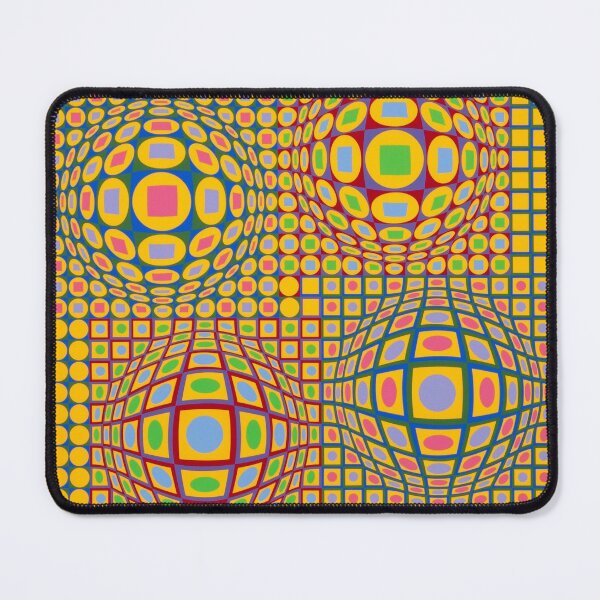 Op Art. Victor #Vasarely, was a Hungarian-French #artist, who is widely accepted as a #grandfather and leader of the #OpArt movement Mouse Pad