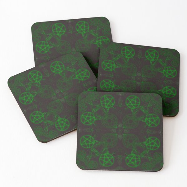 Item preview, Neon Green Witchy Vibes Pentacle Pattern  designed and sold by ThatsJustJilly.