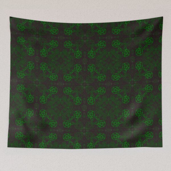 Item preview, Neon Green Witchy Vibes Pentacle Pattern  designed and sold by ThatsJustJilly.
