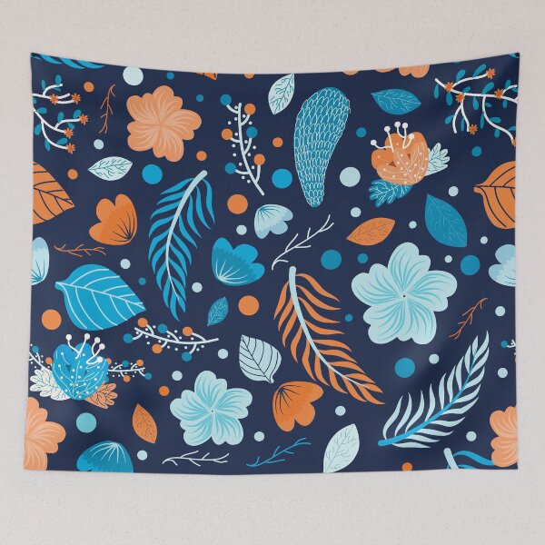 Item preview, Navy Blue & Orange  Pattern designed and sold by MakeitMelo.