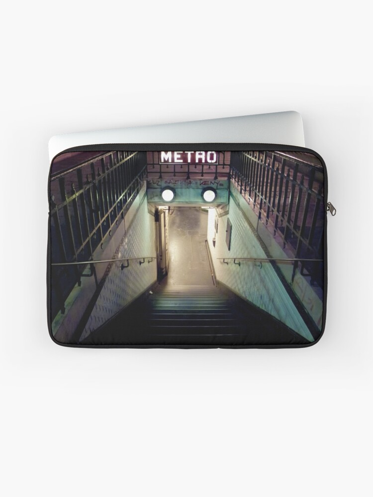 Paris Metro Entrance At Night Laptop Sleeve By Reinvention