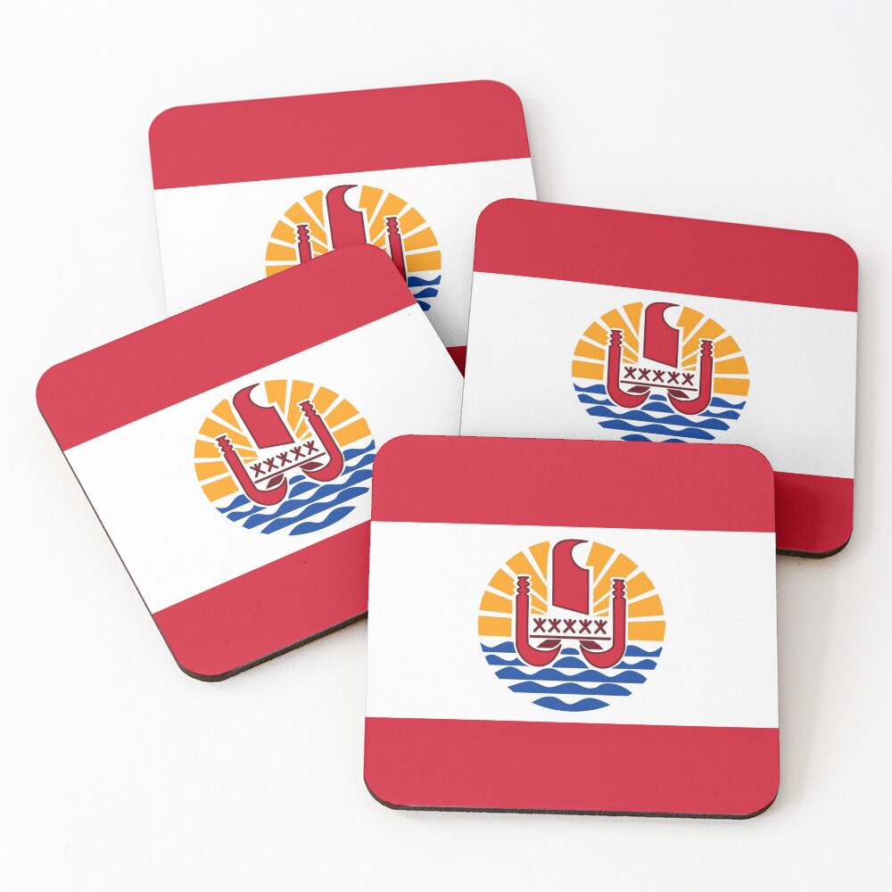 Flag of French Polynesia Coasters (Set of 4)