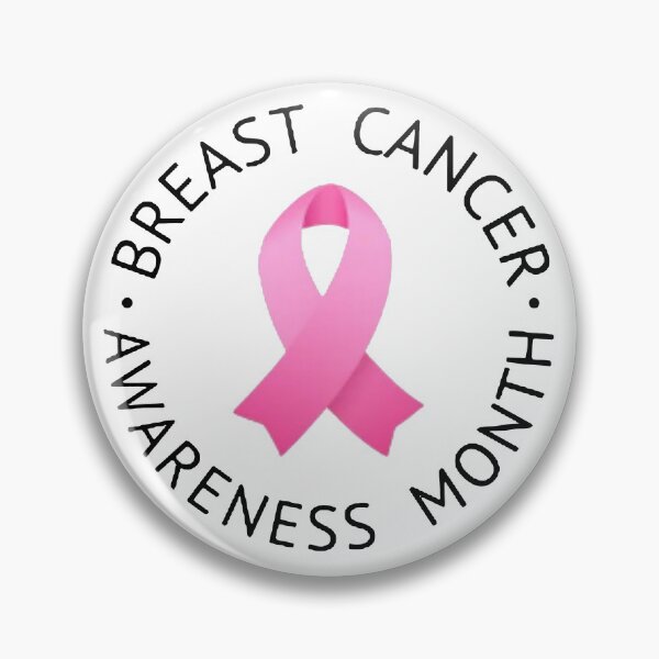 Item preview, Breast Cancer Awareness Month with Pink Ribbon Circle Badge designed and sold by WearWolfDesigns.