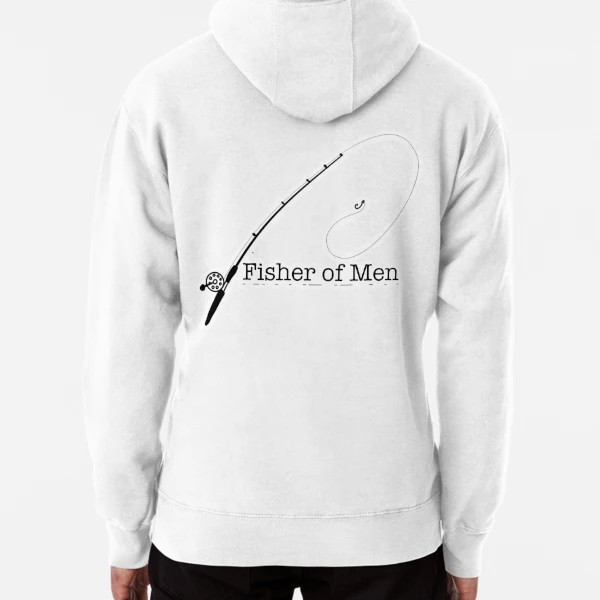 Fisher of Man Men's Hoodie, Drawstring Pullover Christian Hoodie, Gift for Men Large / Grey