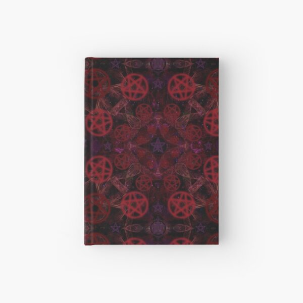 Red Witchy Vibes Pentacle Pattern Hardcover Journal
