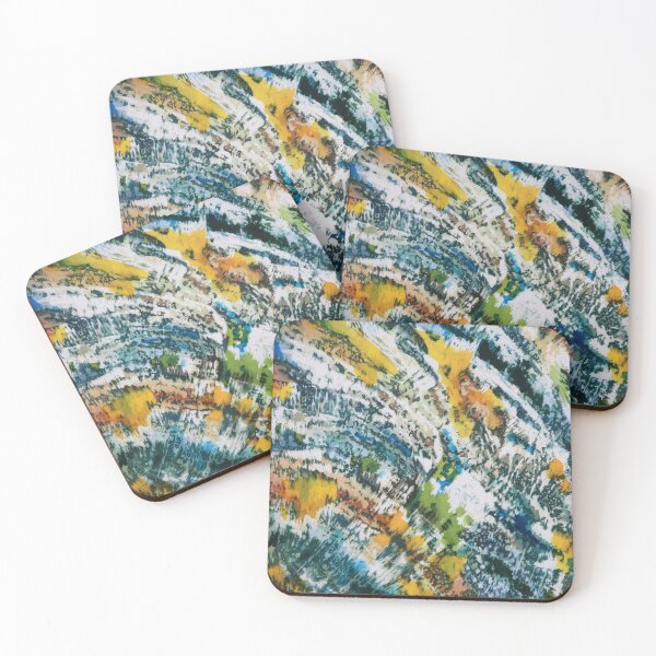 Item preview, Brushy Abstract in Green, Yellow, and Blue designed and sold by Leslie Rogers Todder.