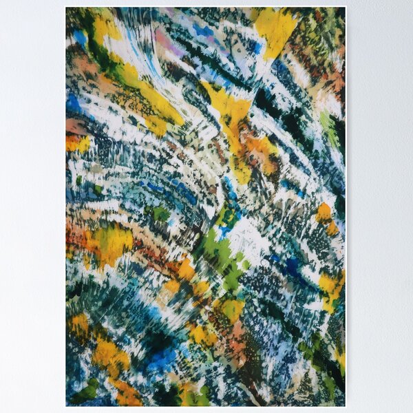 Item preview, Brushy Abstract in Green, Yellow, and Blue designed and sold by Leslie Rogers Todder.