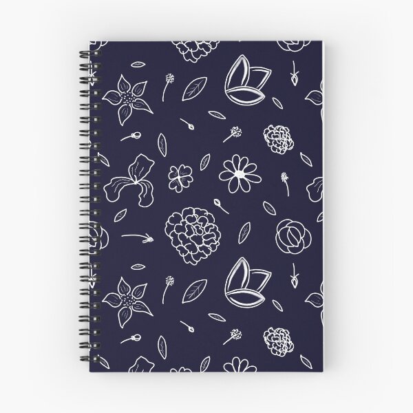 Aperçu de l'œuvre Motif de fleurs bleu marine et blanc créée et vendue par PeaceWorkDesign.