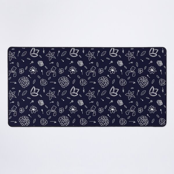 Item preview, Navy and White Flower Pattern designed and sold by PeaceWorkDesign.