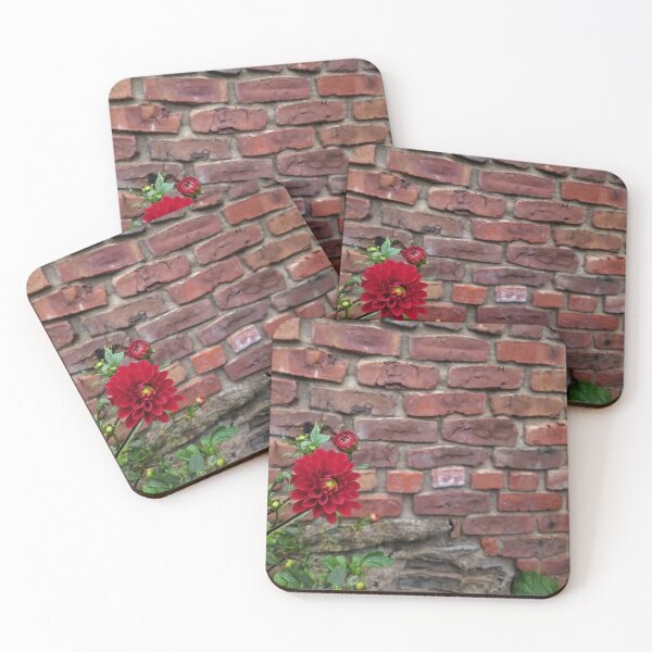 Item preview, Red Flower on Brick designed and sold by SecondsSunshine.