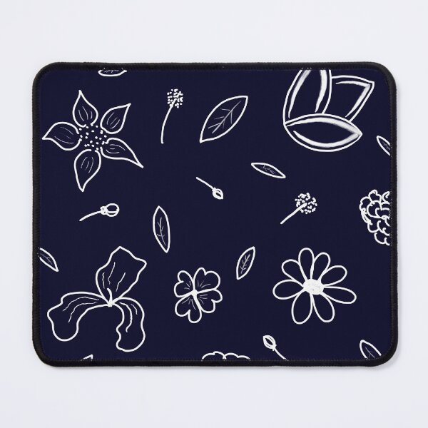 Item preview, Navy and White Flower Pattern designed and sold by PeaceWorkDesign.