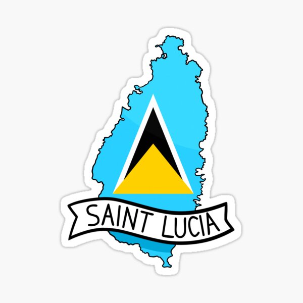 Saint Lucia Flag Map Sticker Sticker By Drawingvild Redbubble 