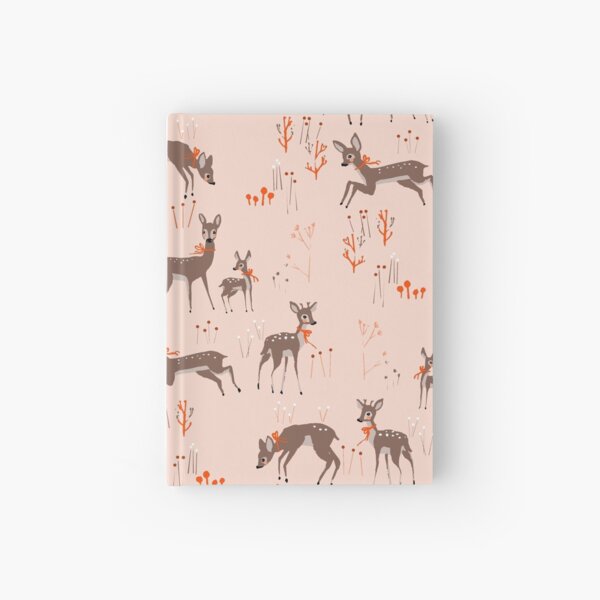 Deer with red ribbon Hardcover Journal