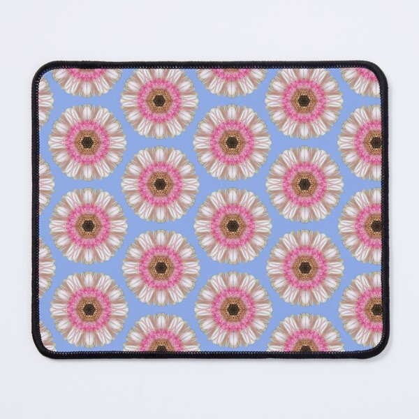 Item preview, Pink gerbera on blue designed and sold by LittleBettyMakes.