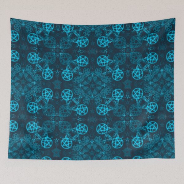 Item preview, Blue Witchy Vibes Pentacle Pattern  designed and sold by ThatsJustJilly.