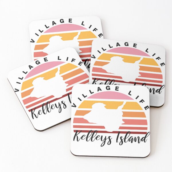 Item preview, Kelleys Island Village Retro Vintage Sunset Lake Erie designed and sold by BusyBeeLife.